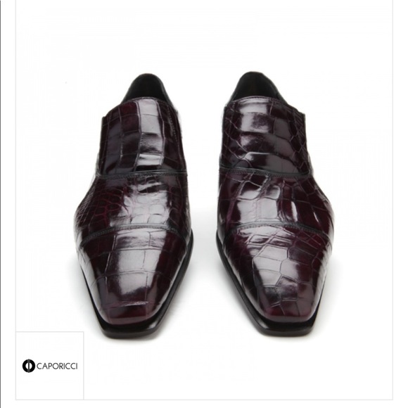 Caporicci 202 Alligator Cap Toe Loafers Burgundy (red brown) - Picture 3 of 4